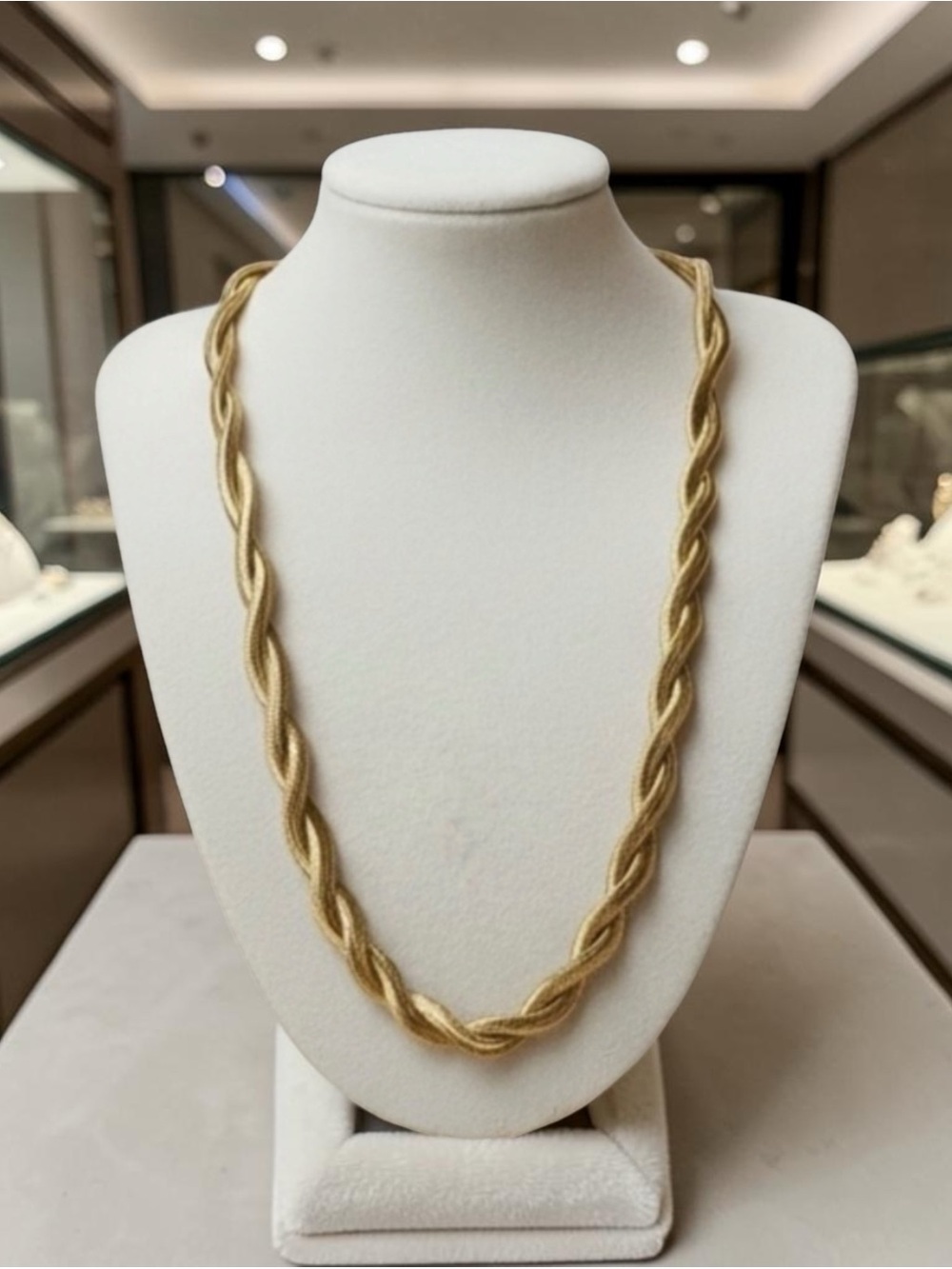 Plunder Braided Rope Necklace in Gold Tone